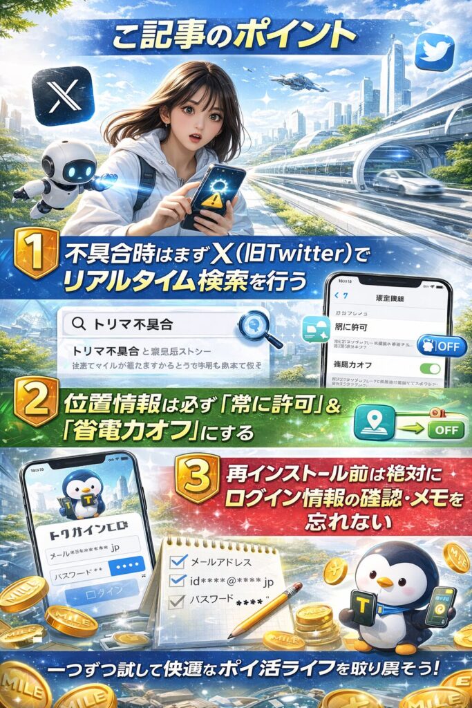 Torimaアプリ不具合解決ガイド