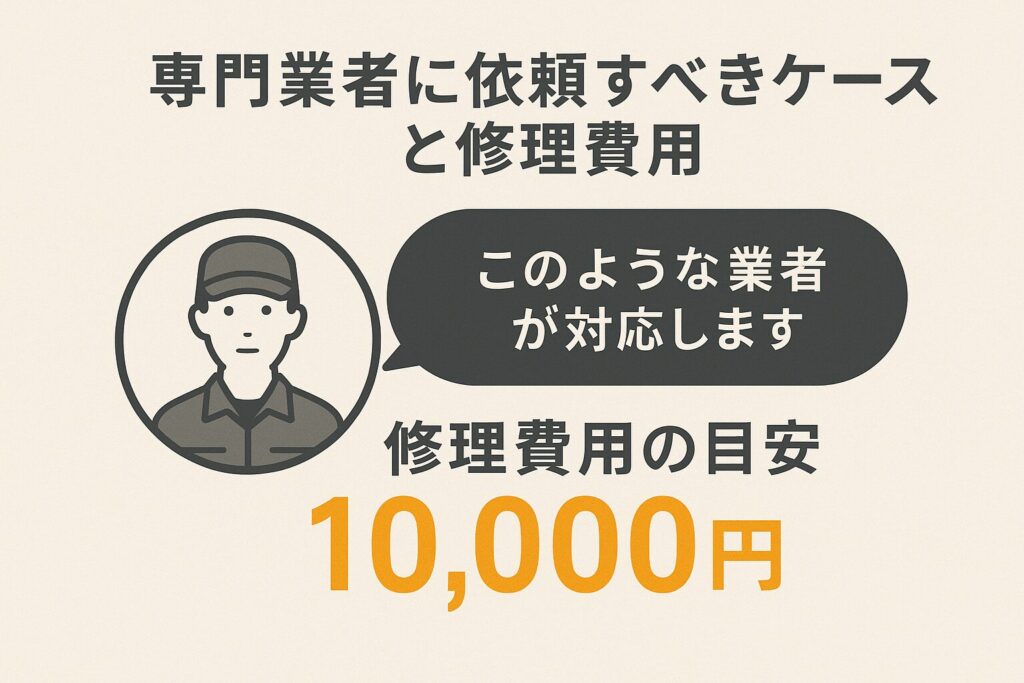 専門業者に依頼すべきケースと修理費用