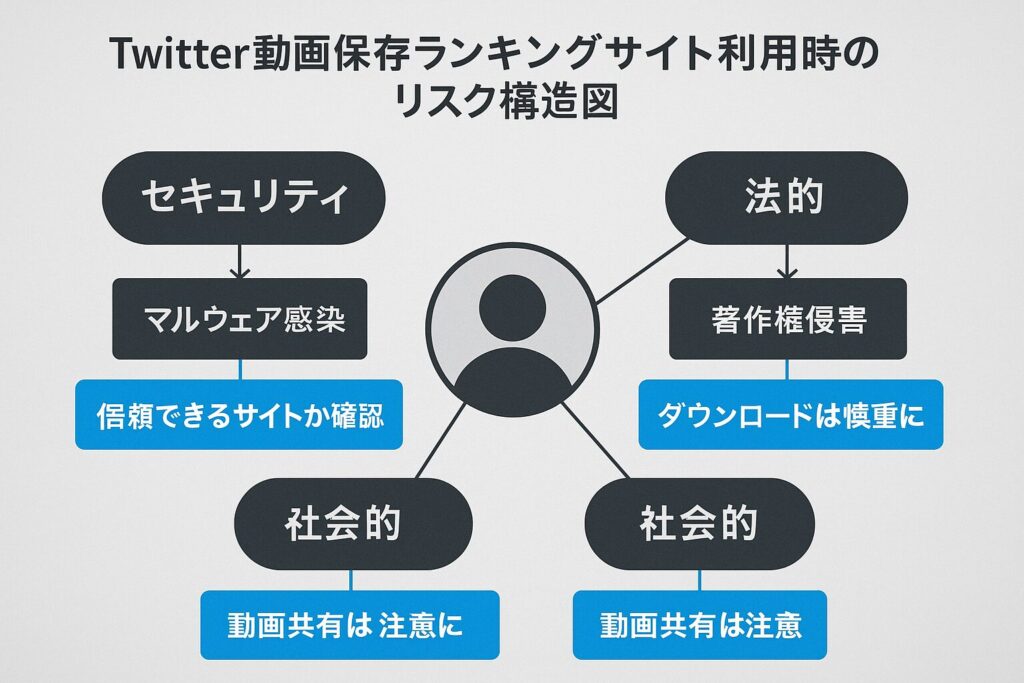 Twitter動画保存ランキングサイト利用時のリスク構造図