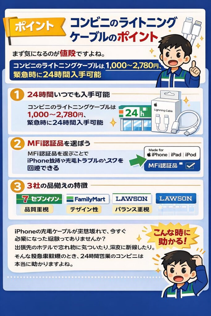 ンビニで買えるライトニングケーブル完全ガイド！