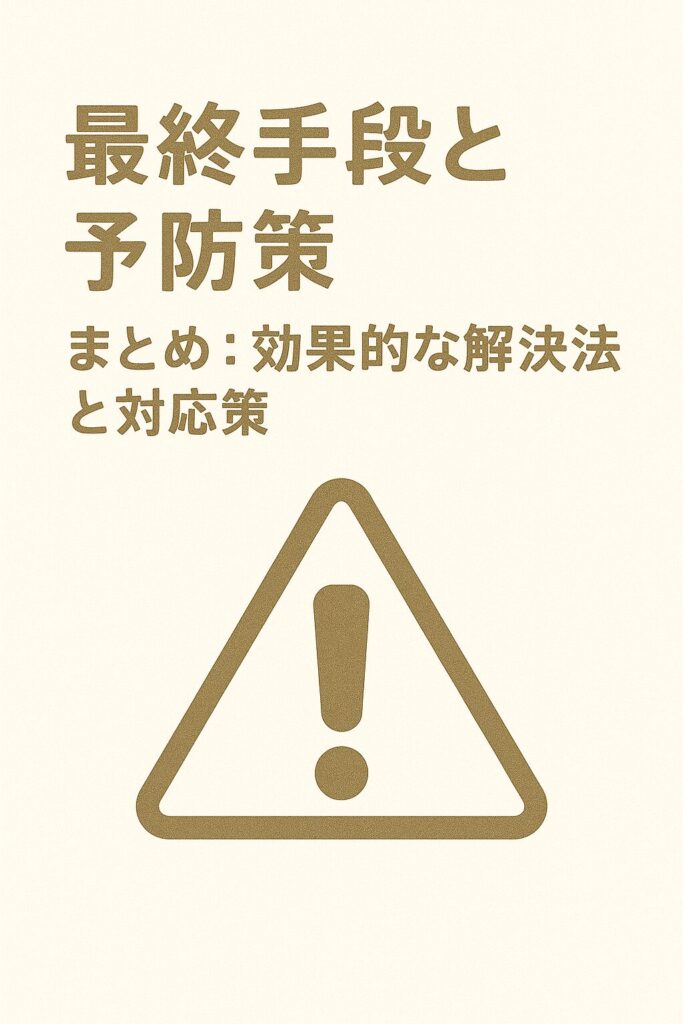 最終手段と予防策