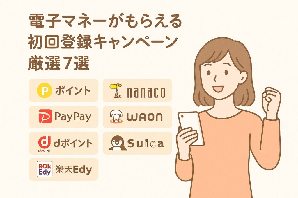 電子マネーがもらえる初回登録キャンペーン厳選7選