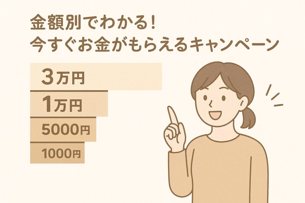 金額別でわかる!今すぐお金がもらえるキャンペーン戦略