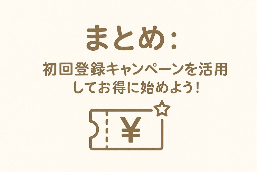 初回登録キャンペーンを活用してお得に始めよう!