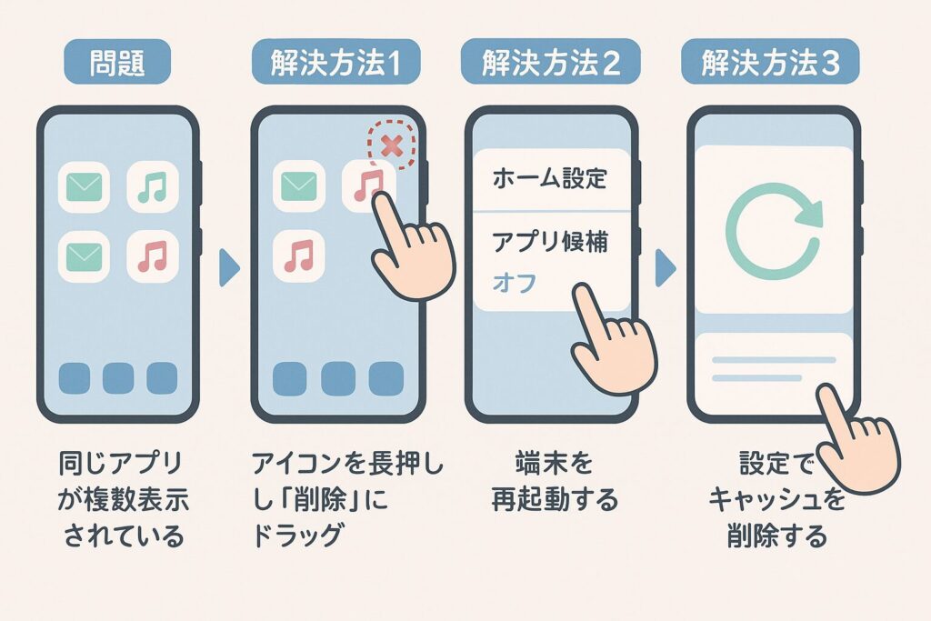 同じアプリが複数表示される android