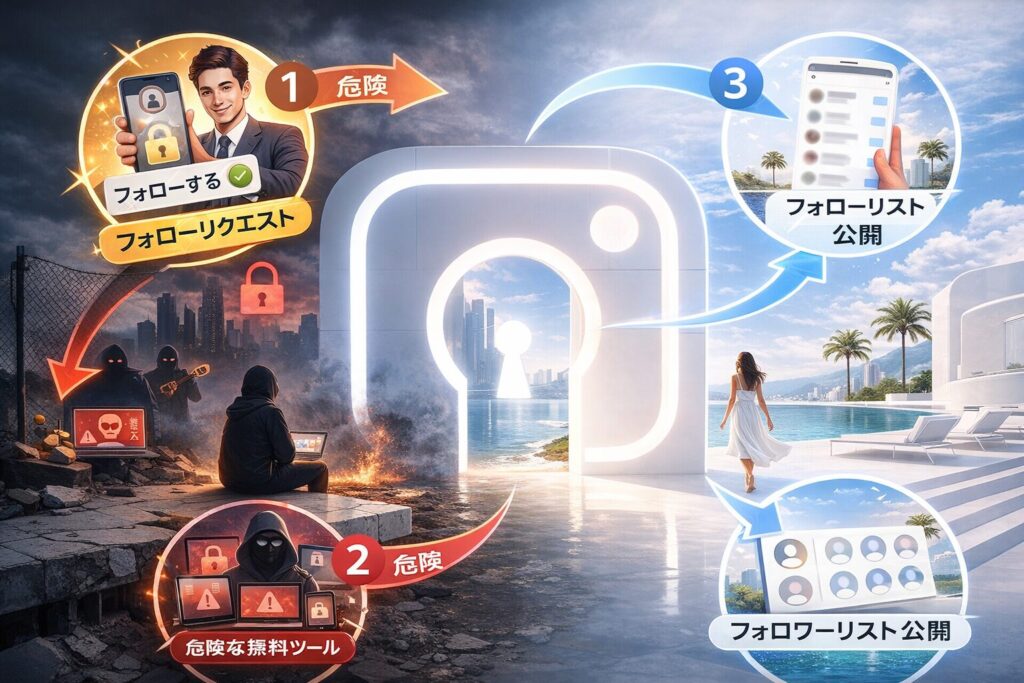 インスタの鍵垢を見る方法から、自分のアカウントを鍵垢にする設定まで