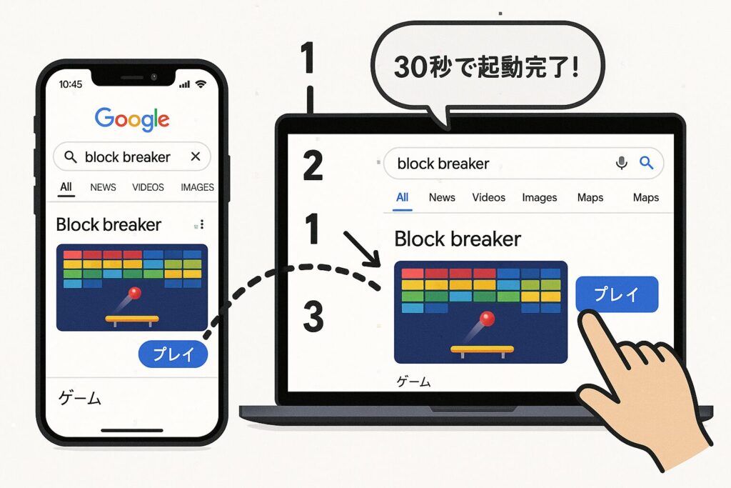 Google ブロックブレイカー 遊び方