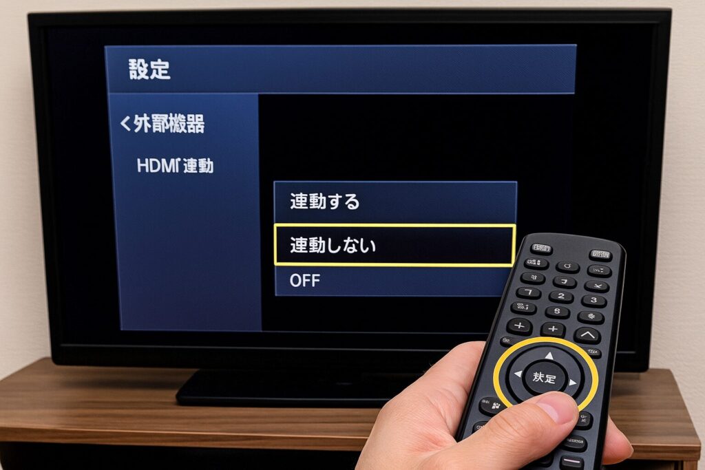 HDMI-CEC（リンク機能）と外部機器の連動停止