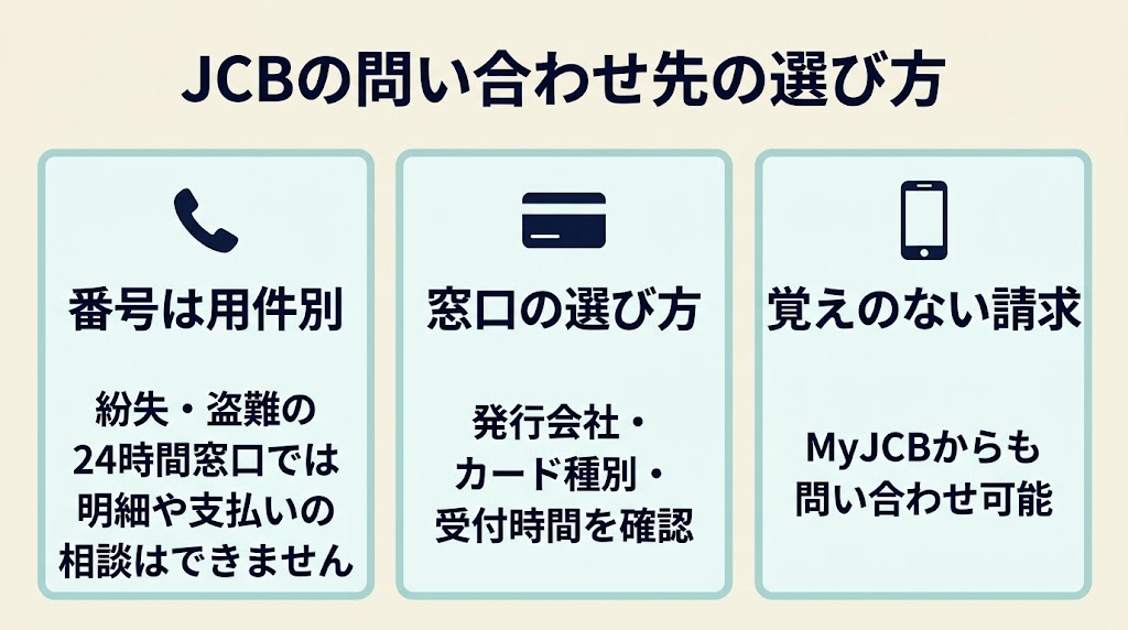 JCBの問い合わせ先の選び方