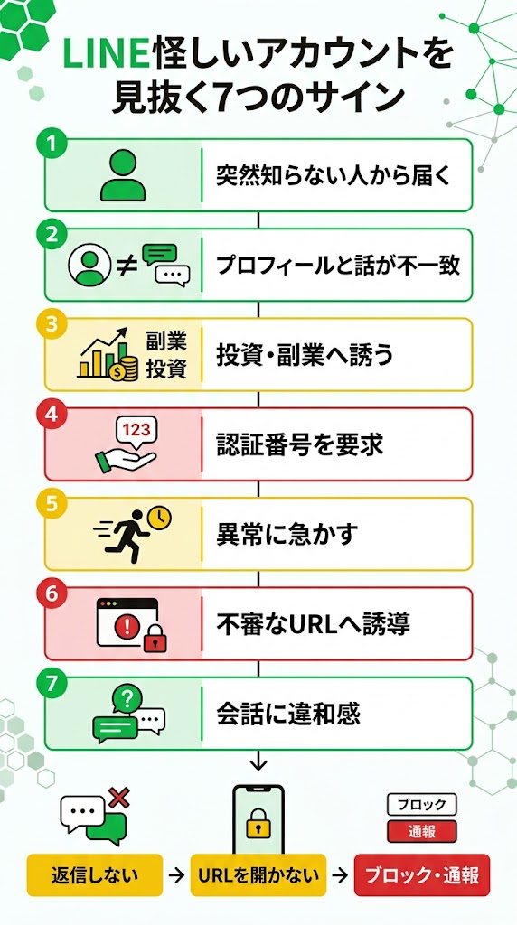 LINE怪しいアカウントを見抜く7つのサイン