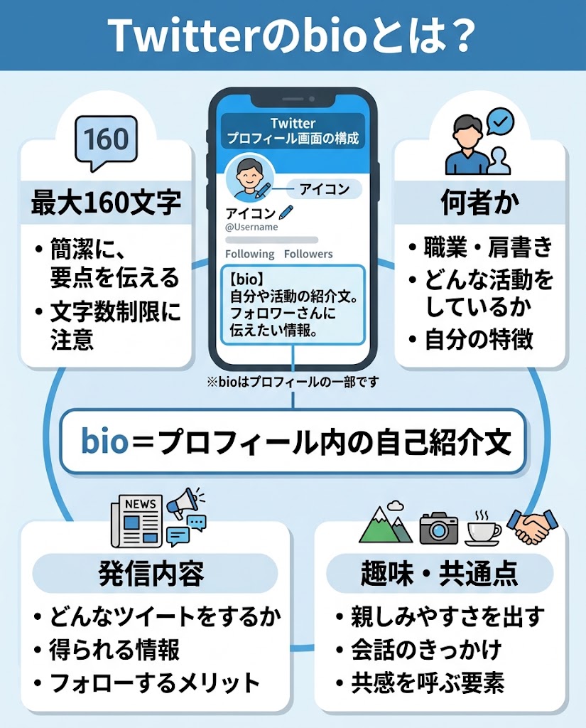bio＝プロフィール内の自己紹介文