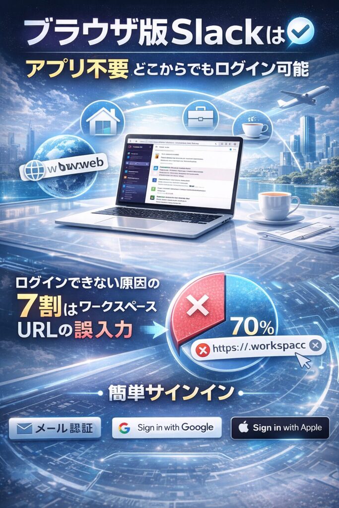 Slackブラウザ版のログイン方法から、よくあるトラブルの解決法、PC・スマホの連動設定