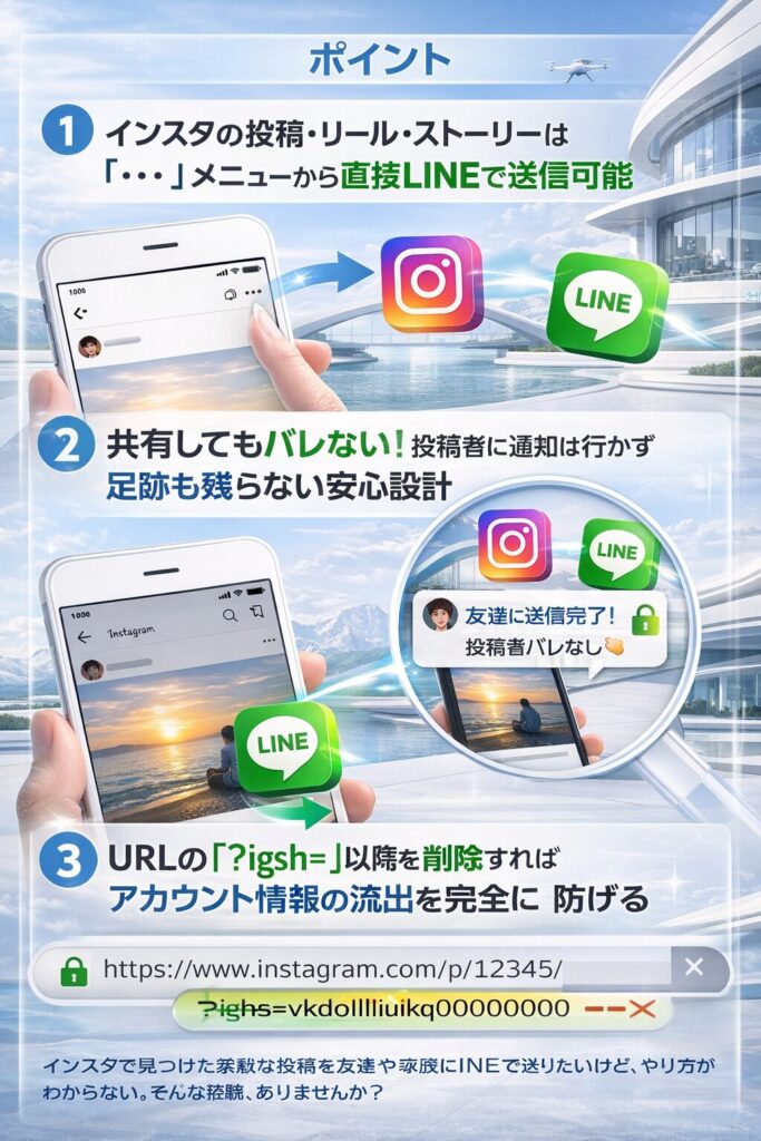 インスタからLINEへの送り方