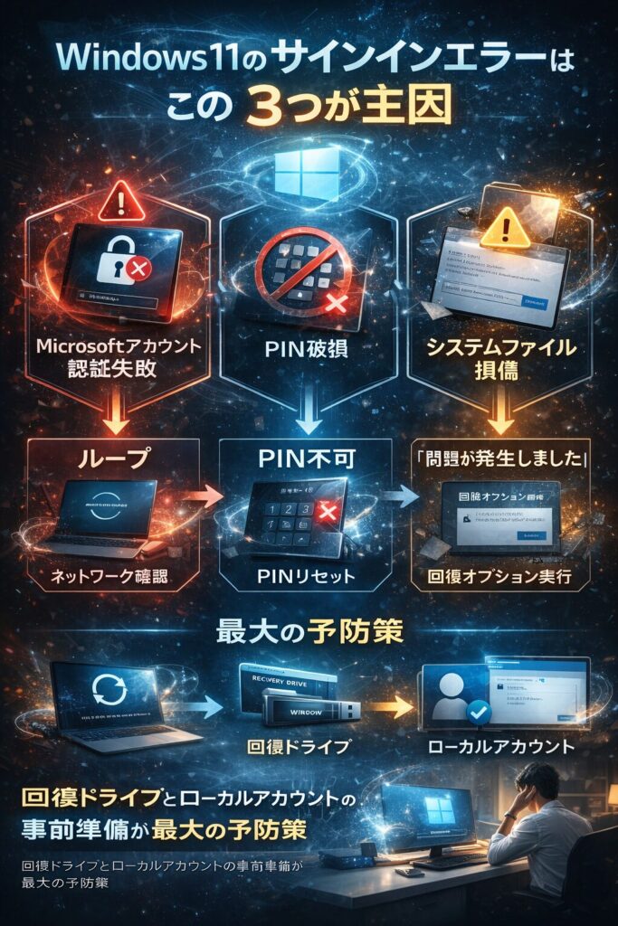 Windows 11サインインエラーの修正法