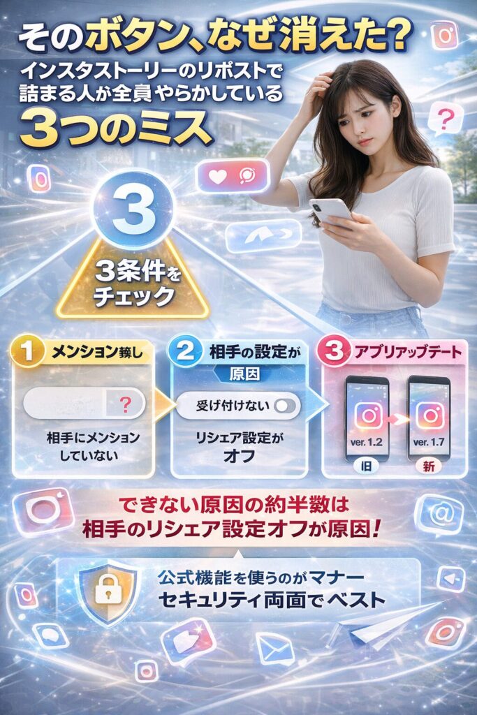 インスタストーリーリポストの3大ミス