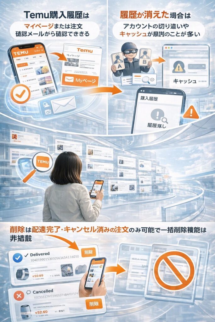 Temu購入履歴レビューガイド