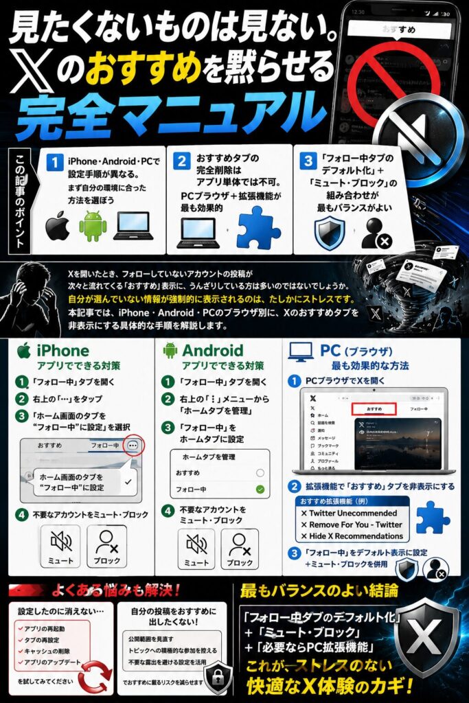 Xのおすすめ非表示ガイド