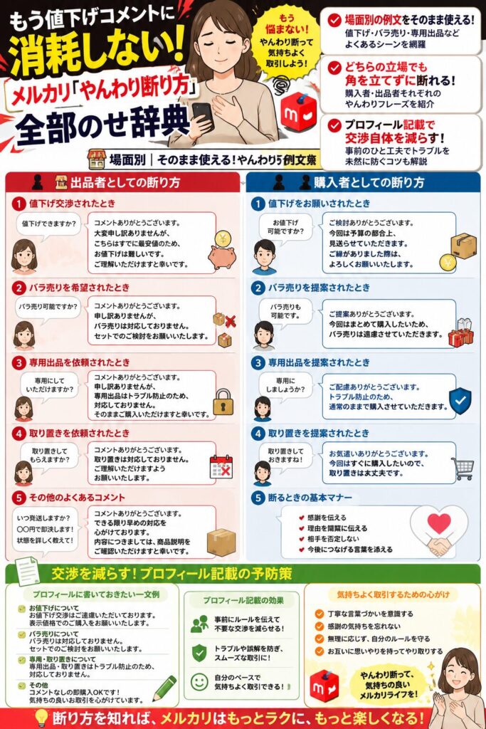 メルカリのやんわり断り方ガイド