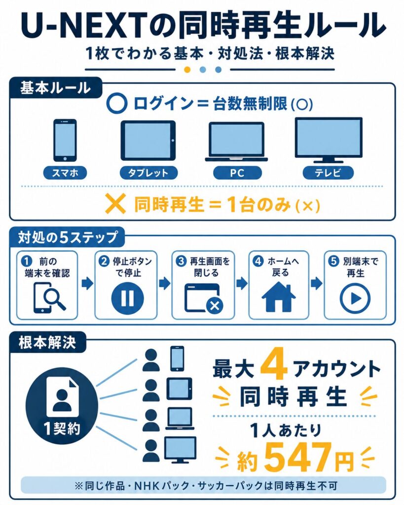 U-NEXT同時再生ルールガイド