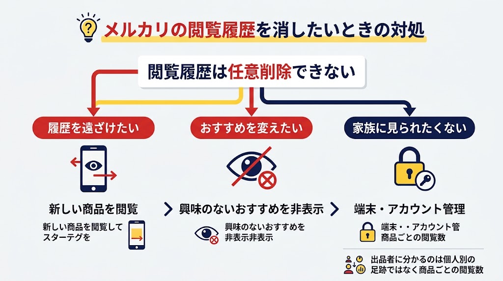 メルカリの閲覧履歴を消したいときの対処